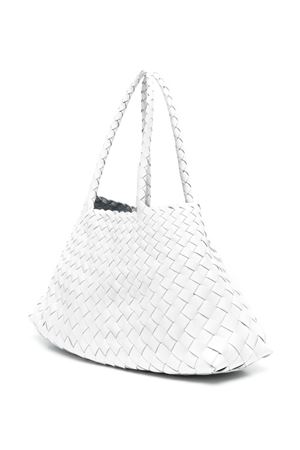 White woven Santa Croce tote bag DRAGON DIFFUSION | 8892DGS5MATWHITE